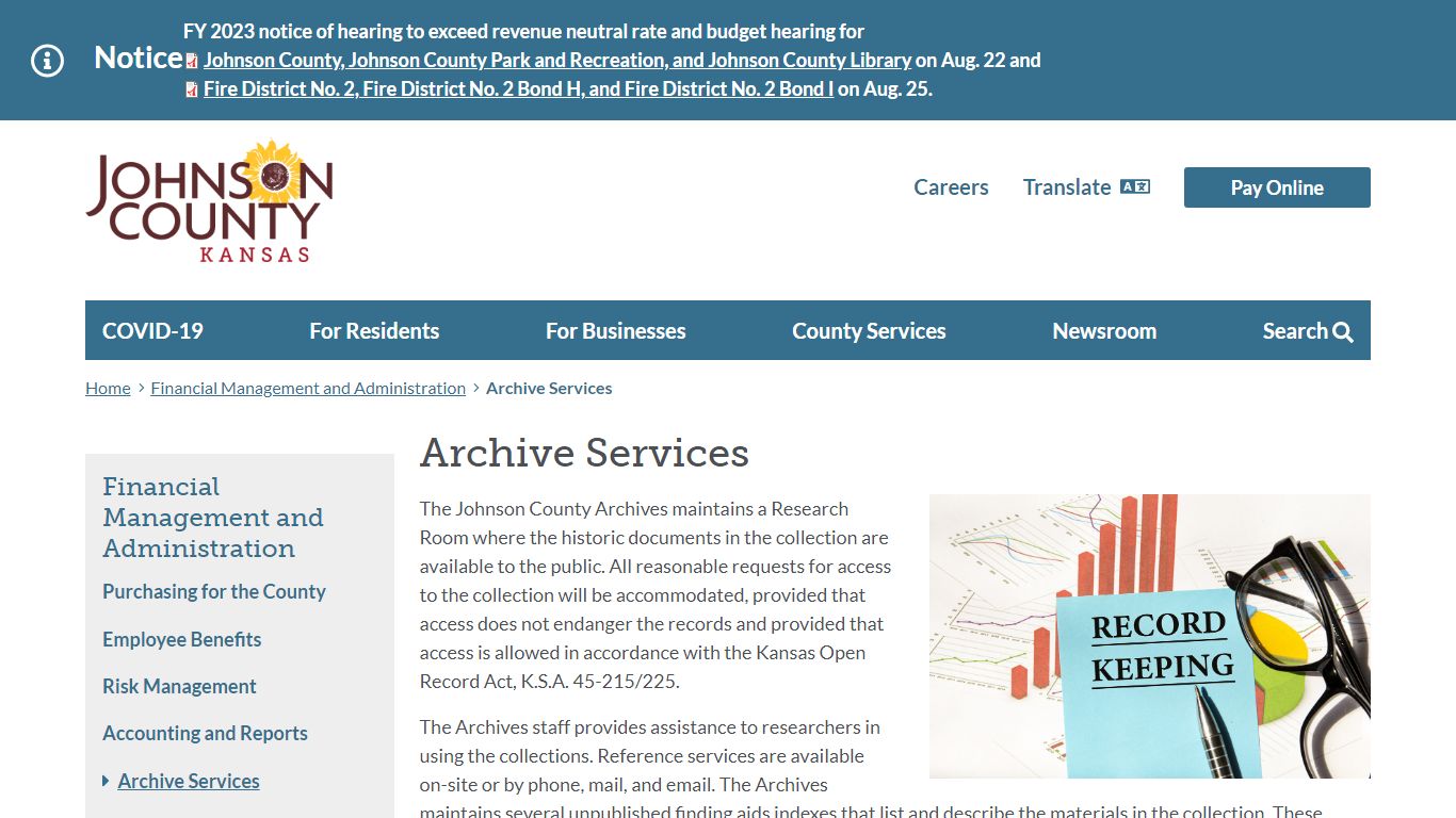 Archive Services | Johnson County Kansas